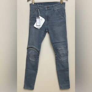 G STAR Elwood 5620 31 X 32 3D Skinny Coated Jean Dark Aged Cobbler Gray NWT